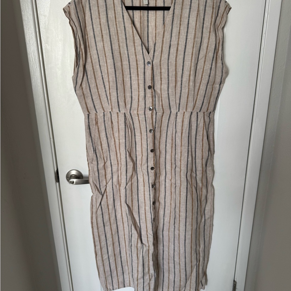 Striped Button-Down Dress
